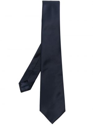 Cravate en soie à bouts pointus Emporio Armani bleu