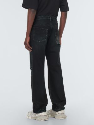 Straight fit džíny s oděrkami Balenciaga černé