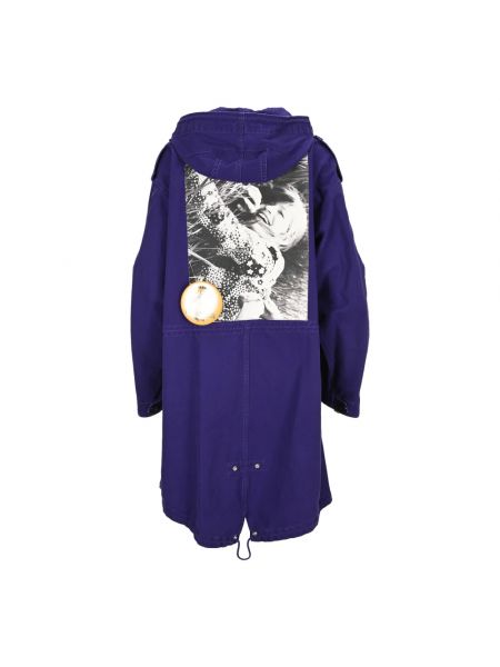 Parka de algodón con capucha Raf Simons violeta