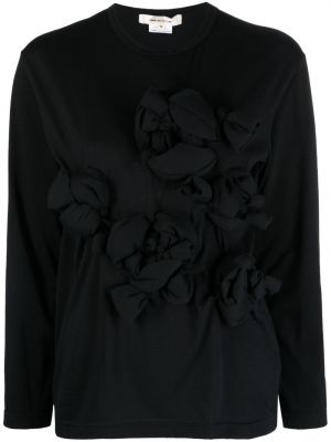Květinové tričko Comme Des Garçons černé