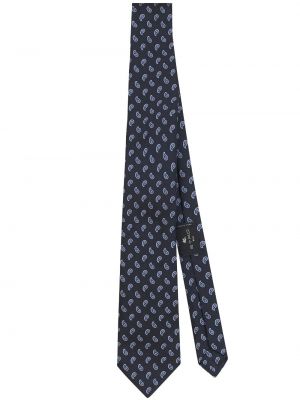 Hedvábná kravata s potiskem s paisley potiskem Etro modrá