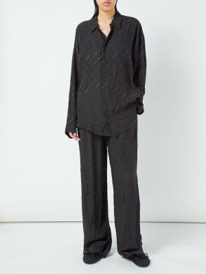 Жакардови панталон Balenciaga черно