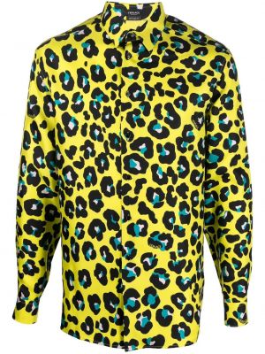 Риза с принт с леопардов принт Versace