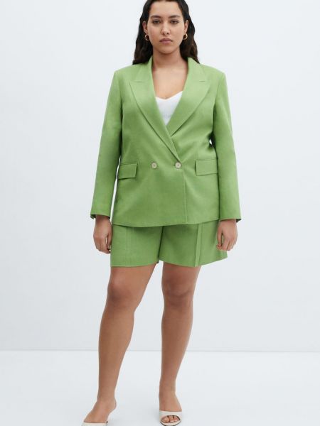 Льняная куртка Mango зеленая
