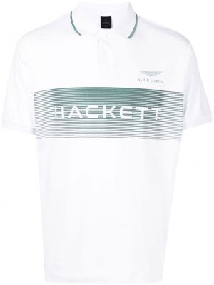 Poloskjorte med print Hackett hvit