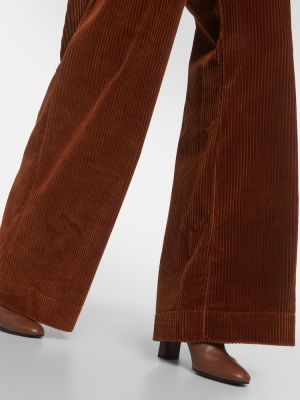 Relaxed памучни панталон от рипсено кадифе Etro кафяво