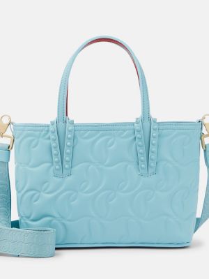 Δερμάτινη τσάντα shopper Christian Louboutin μπλε
