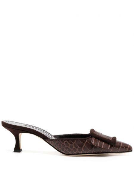 Mules Manolo Blahnik brun