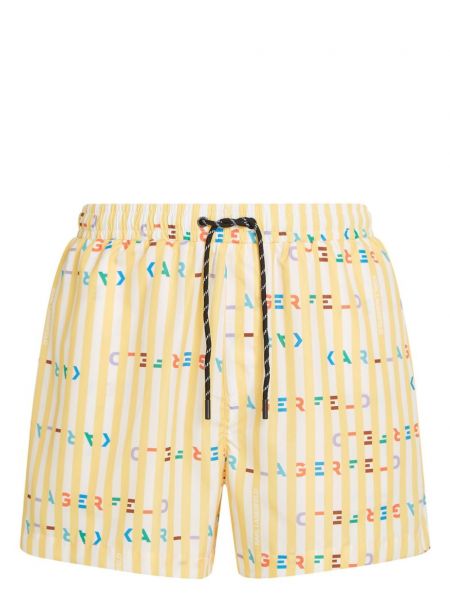 Shorts à rayures à imprimé Karl Lagerfeld jaune