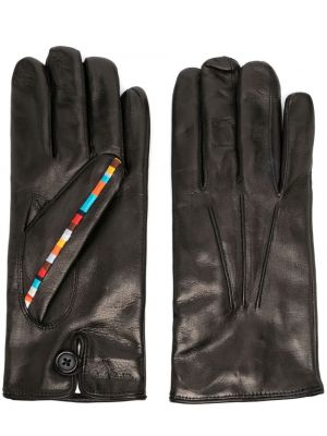 Pruhované kožené rukavice Paul Smith černé
