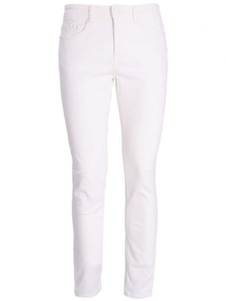 Памучни панталон slim Karl Lagerfeld бяло