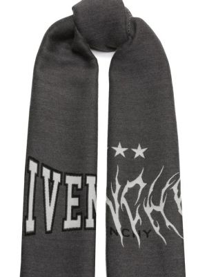 Шелковый шерстяной шарф Givenchy серый