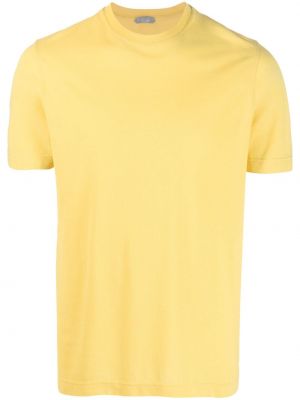 Einfarbige t-shirt aus baumwoll Zanone gelb