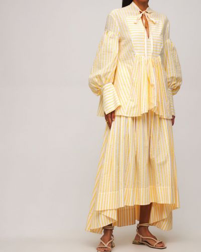 Pruhovaná bavlnená košeľa Rosie Assoulin žltá