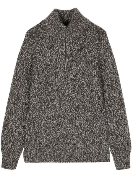 Копринен вълнен пуловер с цип Cruciani