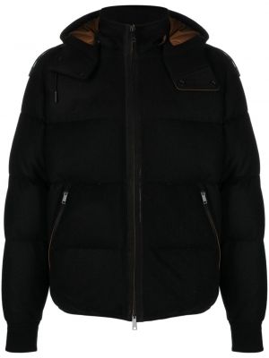 Kašmírová páperová bunda s kapucňou Z Zegna čierna