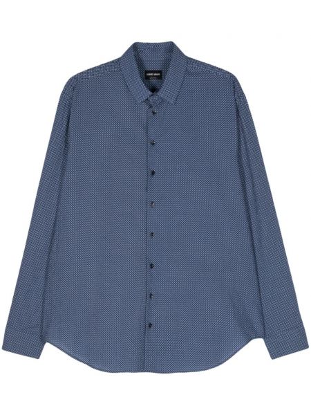 Raštuota marškiniai Giorgio Armani mėlyna
