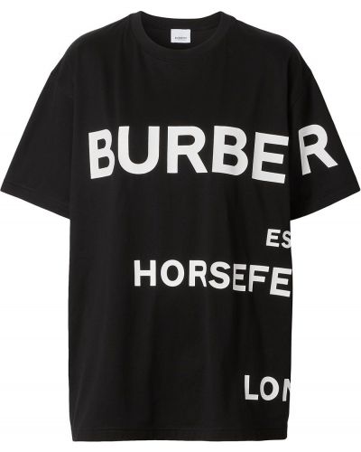 Тениска с принт Burberry черно