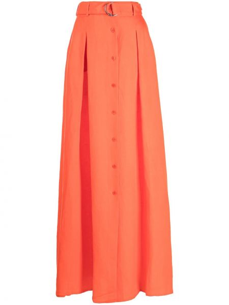 Lněné dlouhá sukně L'agence - oranžová