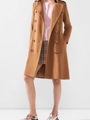 Кашемировое пальто Burberry коричневое