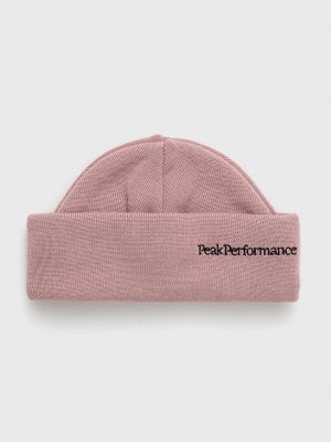 Вълнена шапка Peak Performance розово