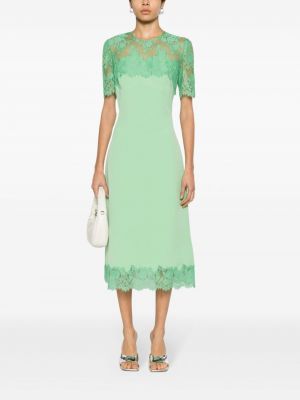 Nėriniuotas gėlėtas suknele Ermanno Scervino žalia