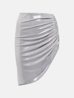 Mini sukně z polyesteru Norma Kamali - stříbrný