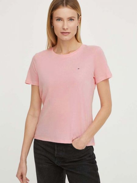 Pamučna majica Tommy Jeans ružičasta
