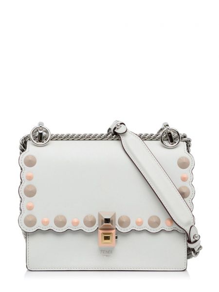 Чанта през рамо с шипове Fendi Pre-owned бяло