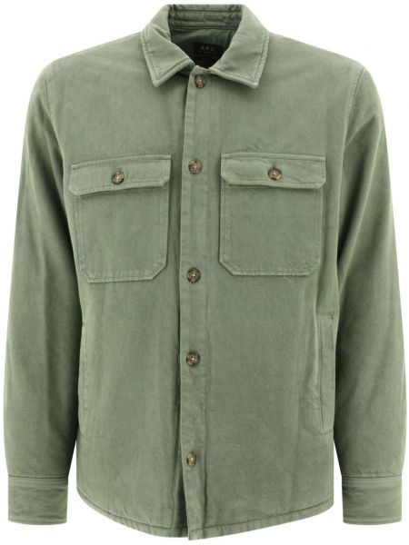 Βαμβακερό μακρύ πουκάμισο A.p.c. πράσινο