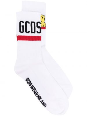 Памучни чорапи бродирани Gcds бяло