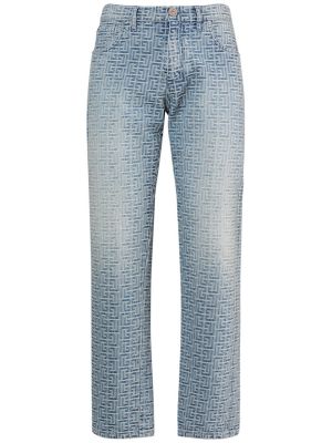 Jeans in tessuto jacquard Balmain blu