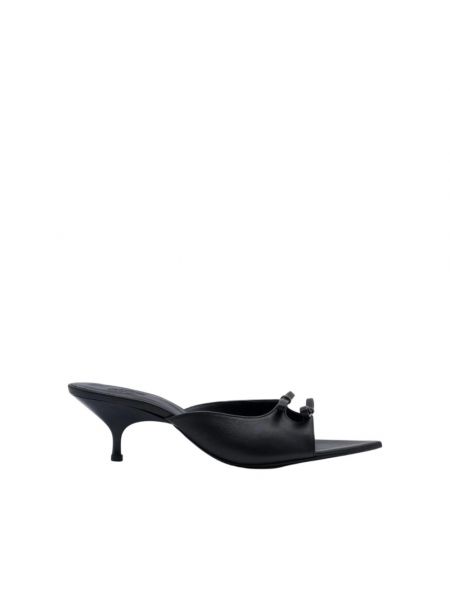 Klapki mules z kokardką eleganckie Gia Borghini czarne