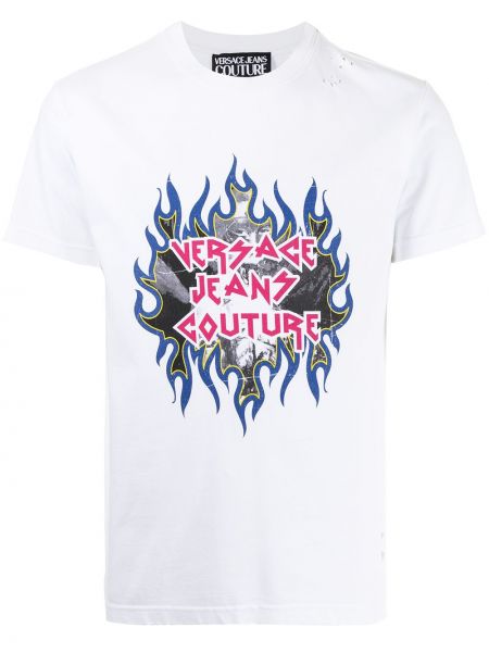 Camiseta con estampado Versace Jeans Couture blanco