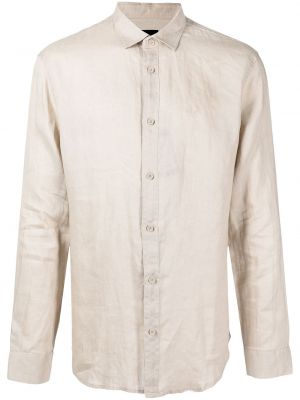 Λινό πουκάμισο Armani Exchange γκρι