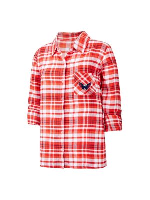 Спортивная ночная рубашка на пуговицах с рукавом 3/4 Unbranded красная