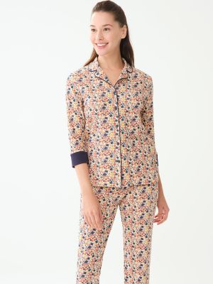 Pijamale cu model floral Dagi albastru