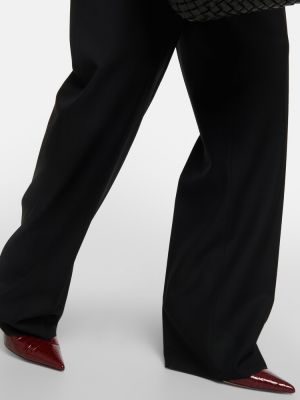 Μάλλινο παντελόνι με ίσιο πόδι Bottega Veneta μαύρο