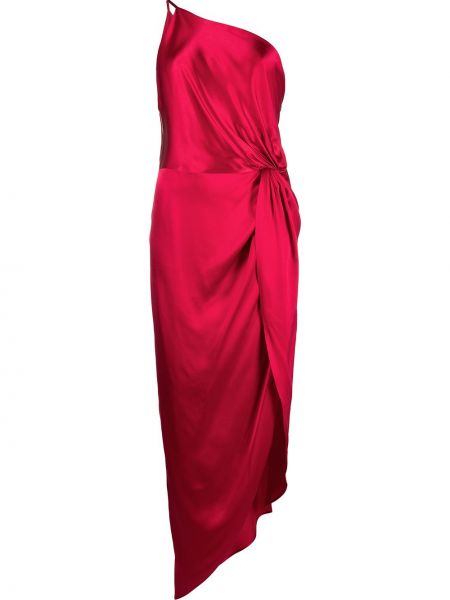 Копринена коктейлна рокля Michelle Mason червено