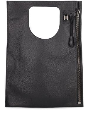 Kožená taška bez podpatku Tom Ford černá