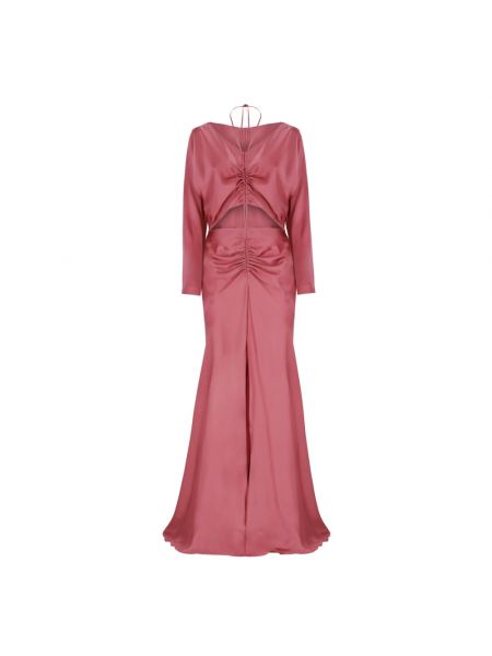 Sukienka z dekoltem w serek Alberta Ferretti różowa