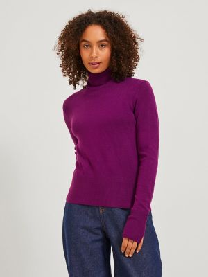 Jersey de cuello vuelto de tela jersey Jack & Jones violeta
