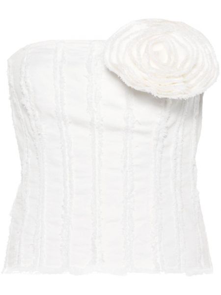 Top corset cu model floral Blumarine alb
