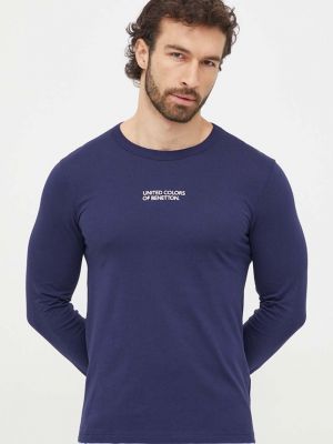 Tricou cu mânecă lungă United Colors Of Benetton albastru