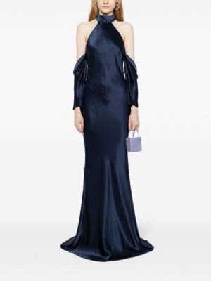 Robe de soirée drapé Michelle Mason bleu
