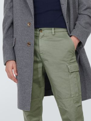 Pantaloni cargo di cotone Brunello Cucinelli verde