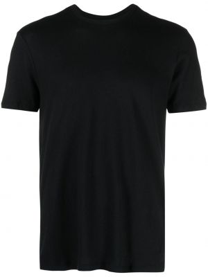 Βαμβακερή μπλούζα με στρογγυλή λαιμόκοψη Majestic Filatures μαύρο
