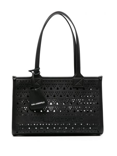Nákupná taška s výšivkou Karl Lagerfeld čierna