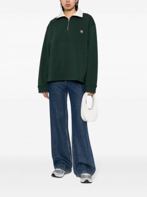 Džemperis ar rāvējslēdzēju ar izšuvumiem Studio Tomboy zaļš