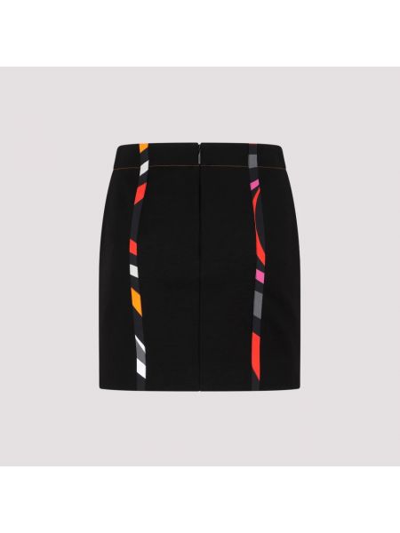 Mini falda de cintura alta de algodón Emilio Pucci negro
